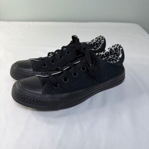 Converse Chuck Taylor All Star Madison Triple Black Leopard Print Lining Shoes